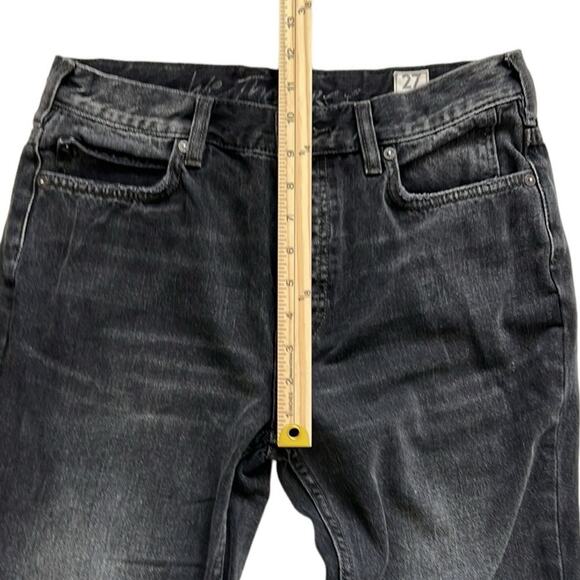 We The Free Jeans Womens 27 Black Chewed Up Hem Midrise Straight Distressed Boho - Picture 9 of 12